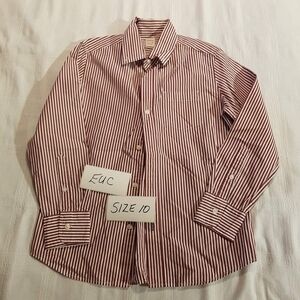 Crewcuts boys size 10 button down shirt maroon white long sleeve